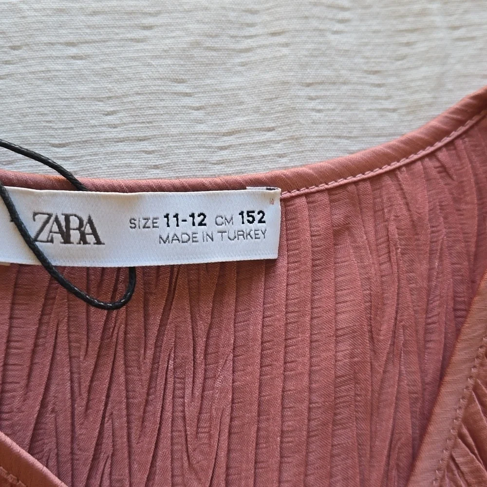 Zara Rose Pink Pleated Culotte Jumpsuit Girls Size 11/12